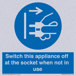 Switch this appliance off at the socket when not in use